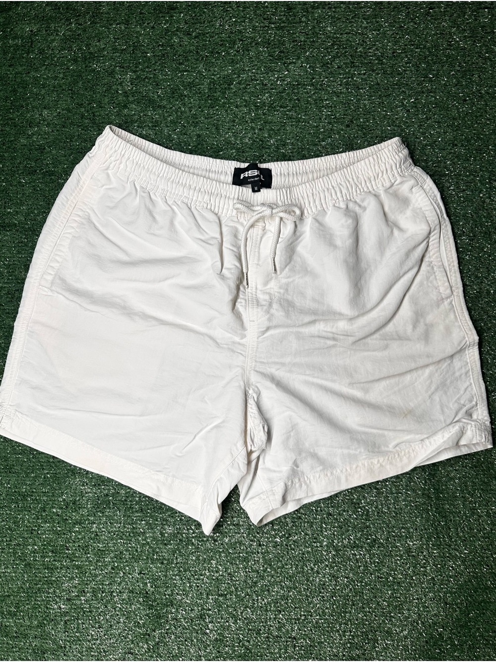 RSQ Men's White Drawstring Trunks
